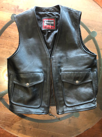 Heavy Leather Riding Vest. Excellent Condition Size 44