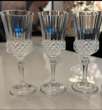 Lot de 3 coupes à vin blanc cristal d’Arques Valencay