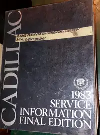 1983 Cadillac Service Manual OEM