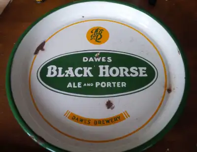 Dawes Black Horse Ale and Porter Porcelain Tray, Dawes Brewery, View more