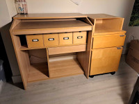 IKEA Desk and Small Filing Cabinet