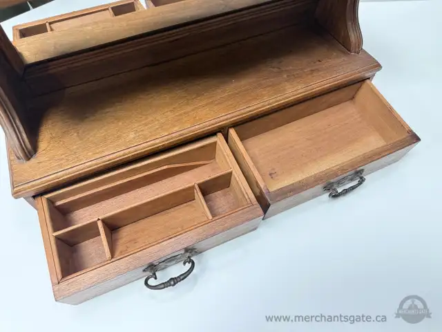 Vintage Wood Wall Shelf with Mirror and Two Drawers in Home Décor & Accents in Brockville - Image 3