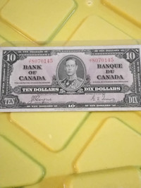 1937 Canada $10 Banknote