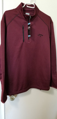 CALLAWAY Quarter-Zip Burgundy Top Large New w/Tag