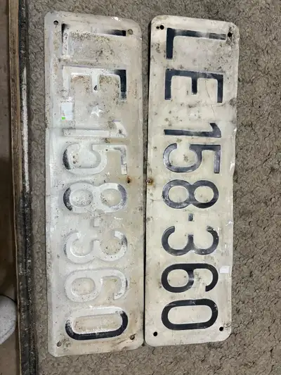 For sale is a set (front + back) of license plates from former Yugoslavia in the area of Leskovac. I...