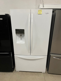 White whirlpool 36” bottom freezer fridge 