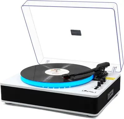 LP&No.1 Record Player with Built-in Stereo Speakers, View more