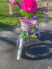 Tinker bell Bicycle with training wheels and helmet