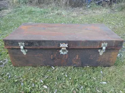 Vintage Large Metal Military Chest / Trunk / $150, View more