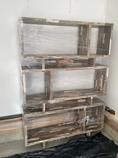 Geometric rustic style bookcase, View more