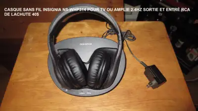 CASQUE SANS FIL INSIGNIA NS-WHP314 POUR TV OU AMPLIE 2.4HZ SORTI, View more