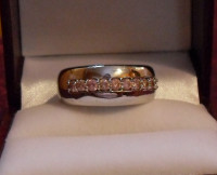 Gift - Silver .925 - Ring/Silver Band with pink stones