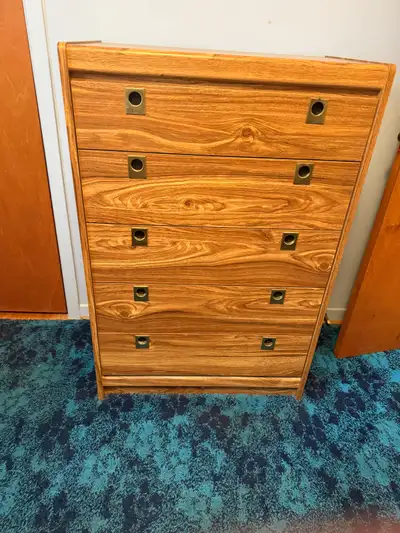 Bedroom set - desk, dresser, bookcase, single bed, View more