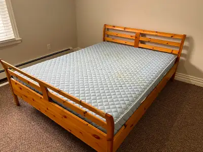 Free IKEA queen size bed and mattress, View more