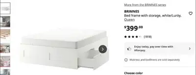 IKEA BRIMNES Queen Bed Frame with Storage, White MOVE OUT SELL, View more