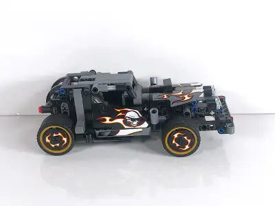An authentic, cleaned, and undamaged, mostly complete Lego Technic Set #42046, “Getaway Racer” in gr...