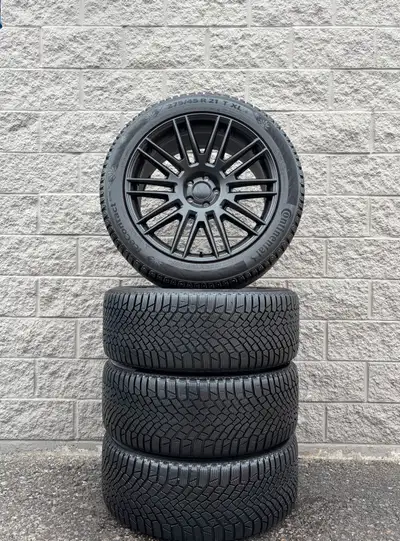 Winter / Snow Continental IceContact XTRM 21” Tires And Mandrus Estate Matte Black 21 Inch Wheels. 4...