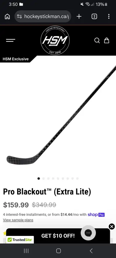 Pro blackout hockey stick, View more