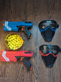2 Nerf Rival Blasters, Face Masks, and Ammo