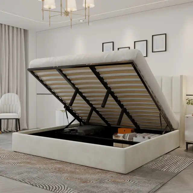 Brand New in Box! Queen/King Hydraulic Lift Storage Bed in Beds & Mattresses in Peterborough - Image 9