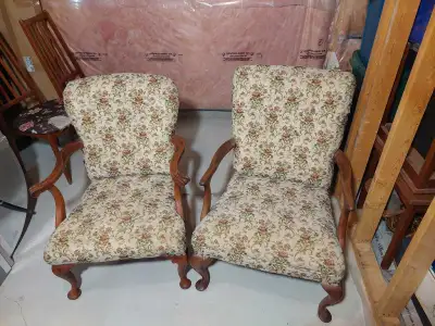 Antique His and Hers sitting chairs, View more
