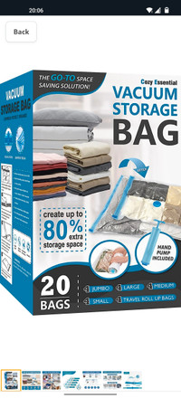 Vaccum storage bag