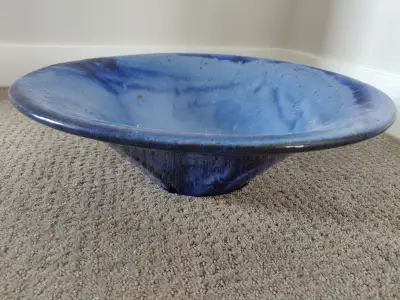 Large Decorative Glazed Pottery Fruit Bowl / Centerpiece Decor, View more