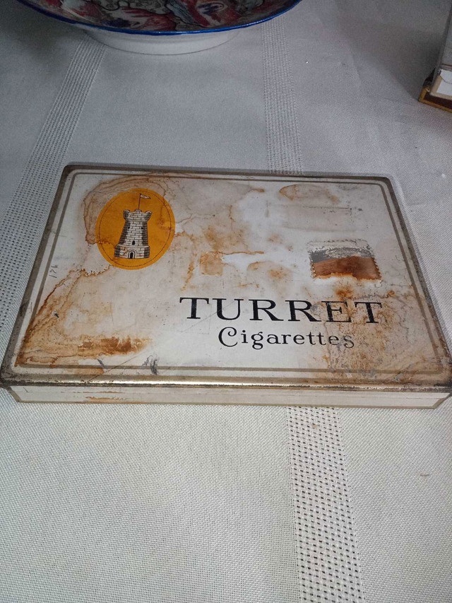Vintage Turret Cigarettes (50) Flat Tin - Ogden Liverpool Mfg  in Arts & Collectibles in Yarmouth