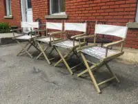 Ensemble 4 chaises pliantes vintage uniques