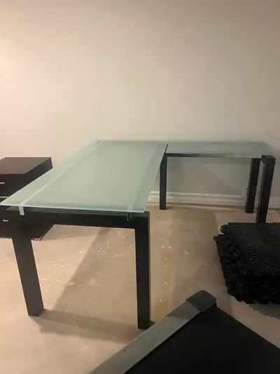 Dark Wood Desk with Glass Top, View more