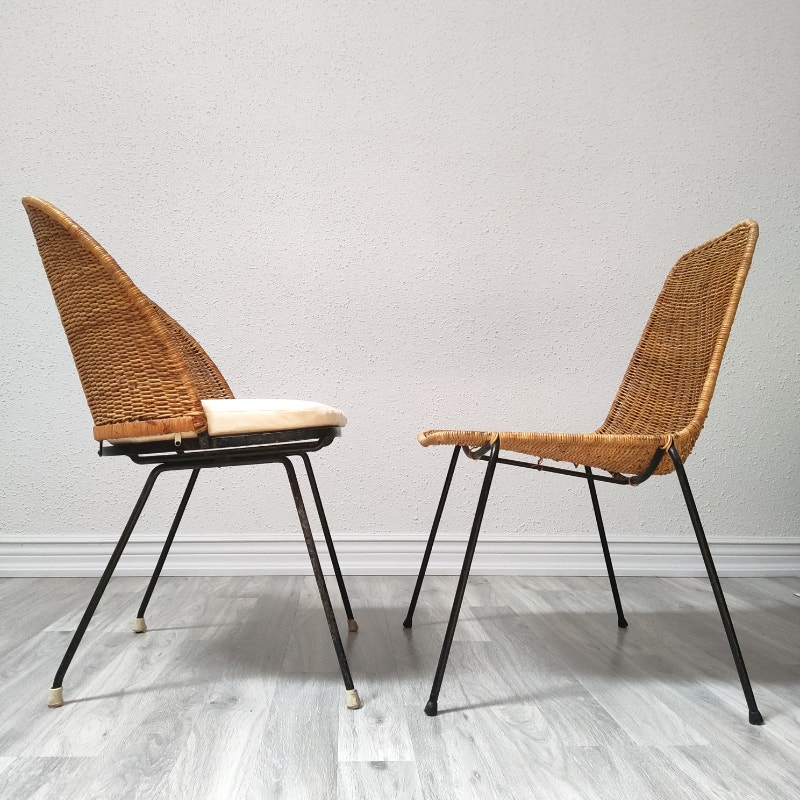 1950s WICKER + IRON CHAIR BY GIAN FRANCO LEGLER Chairs & Recliners