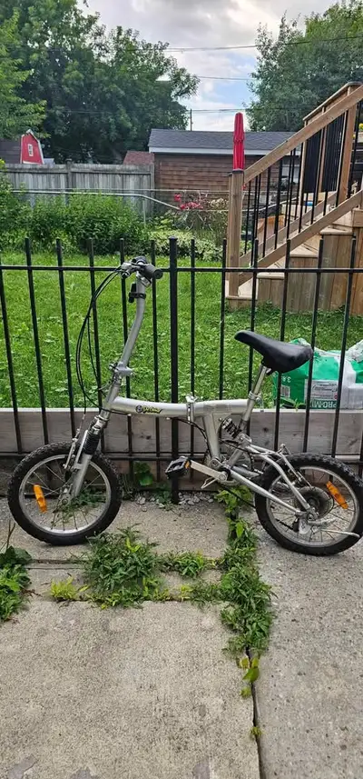Folding bike+ helmet + lock + bike lights, works perfectly, View more