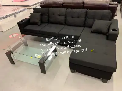black sectional sofa on special limited time offer, View more