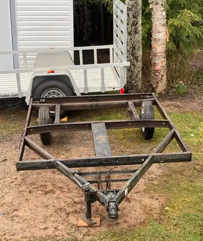 8x8 utility trailer - steel frame Easily add a wood floor, wiring Wheel, springs, coupler & Jack wor...