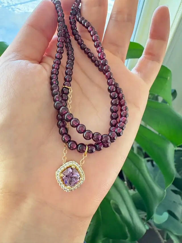 $39｜Convertible Necklace & Bracelet · Purple Garnet  in Jewellery & Watches in St. Albert - Image 4