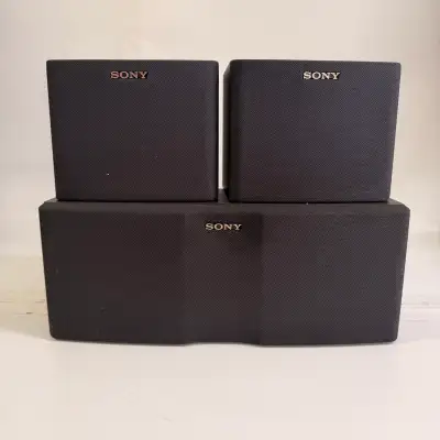 Sony home theater speaker set including: * 1x Sony SS-CN100 center speaker * 2x Sony SS-SR100 surrou...