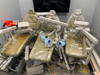 3 A-DAC dental chairs with ceiling lights (used)