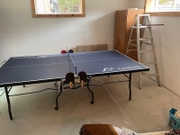 Ping pong table paddles and balls 