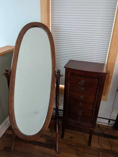 Jewelry Armoire with Standing Mirror, View more