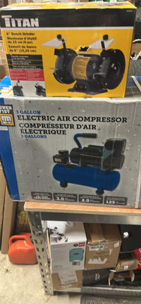 Power fist 3 gallon electric air compressor - new in box as pict