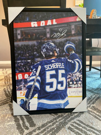 Large Mark Scheifele autographed framed canvas Frameworth COA