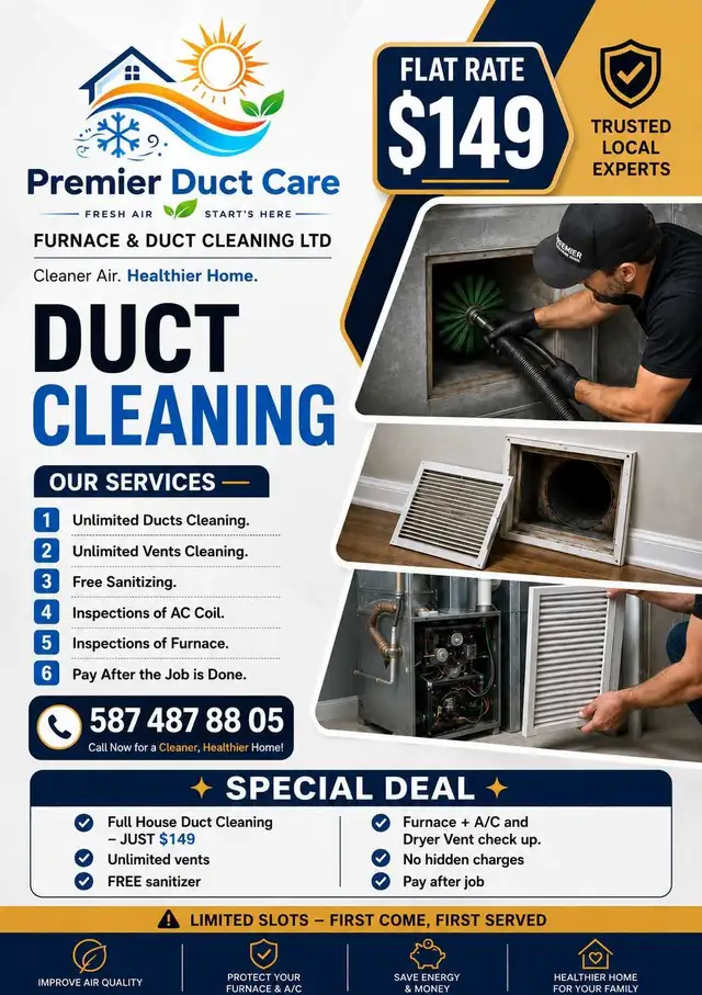 Professional Duct Cleaning in just $149