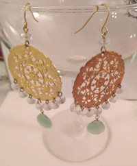 New Chandelier Earrings with Adventurine Beads