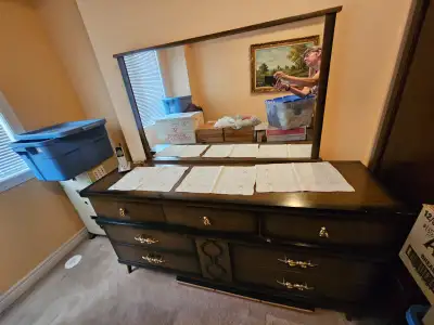 Black coloured  7 Drawer Dresser with Mirror, View more