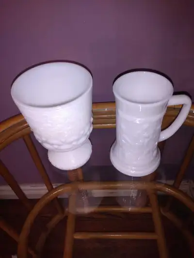 Milk Glass Mug and Planter. Vintage. Excellent Cond., View more
