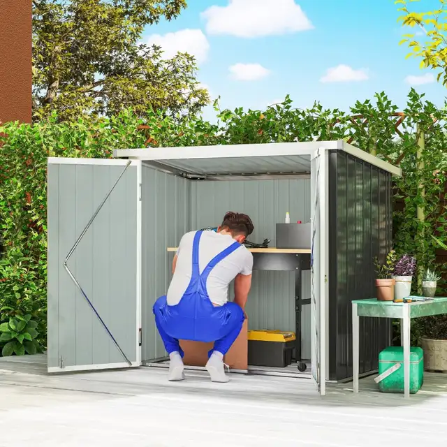 5x3 Metal Garden Storage Shed with Double Door, Durable Metal Sh in Outdoor Tools & Storage in Markham / York Region - Image 9