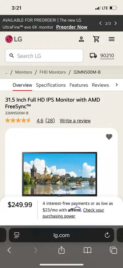 LG computer monitor , View more