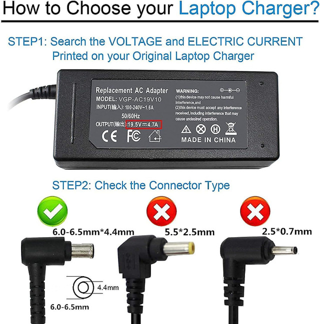 NBAT 90W 19.5V 4.7A AC Charger for Sony in Cables & Connectors in City of Toronto - Image 4