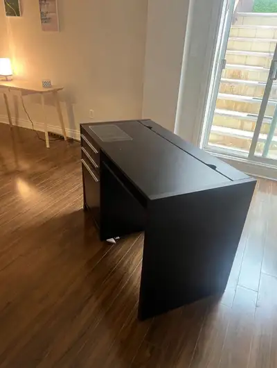 IKEA MALM Dressing Table with Glass Top – Black-Brown, View more