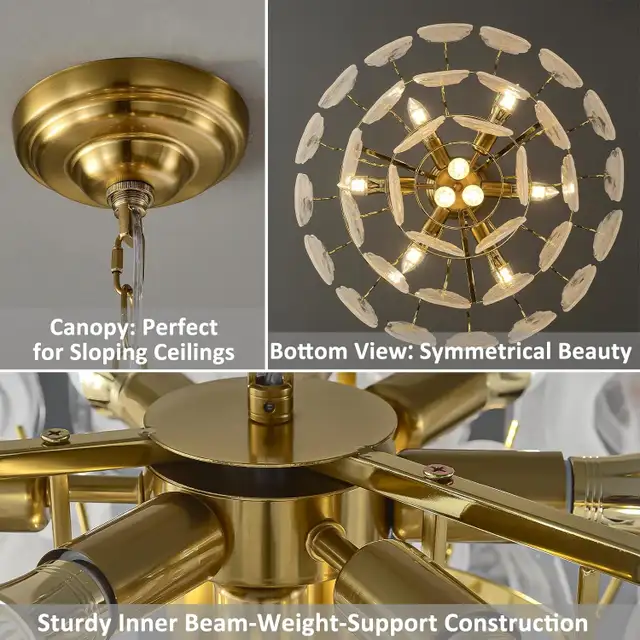 save $400: new Dughkugh  Gold Multi-Tier Cloud Glass Chandelier in Indoor Lighting & Fans in Mississauga / Peel Region - Image 8